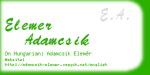 elemer adamcsik business card
